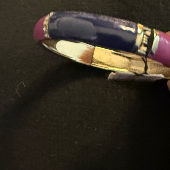 Talbot Gold and Pink Enamel Bangle Bracelet - Picture 14 of 14